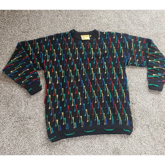 Mulga Classics 100% Wool Australian Made XL Coogi Style Multicolor Sweater - Picture 13 of 13